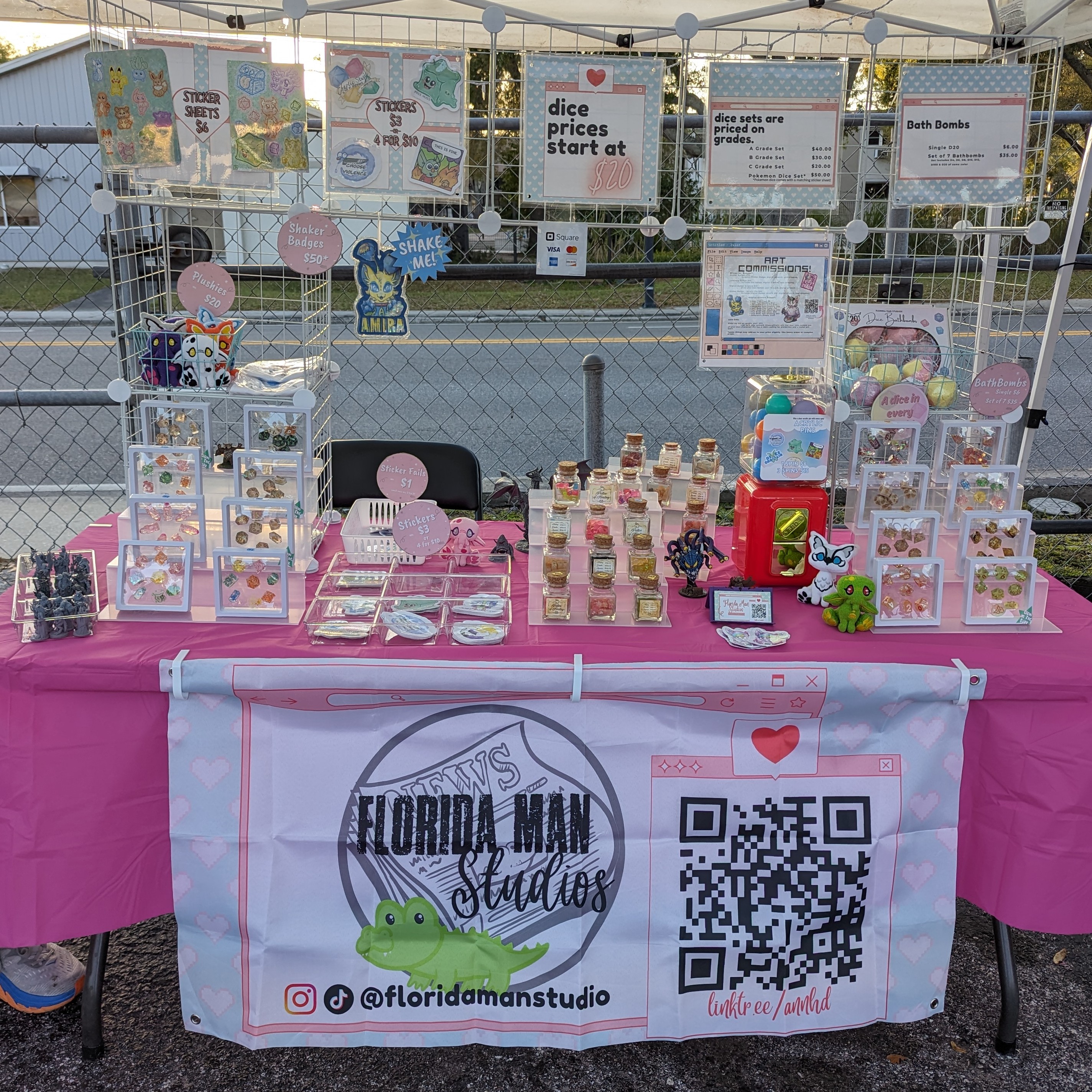 Florida Man Studios vending booth at an event